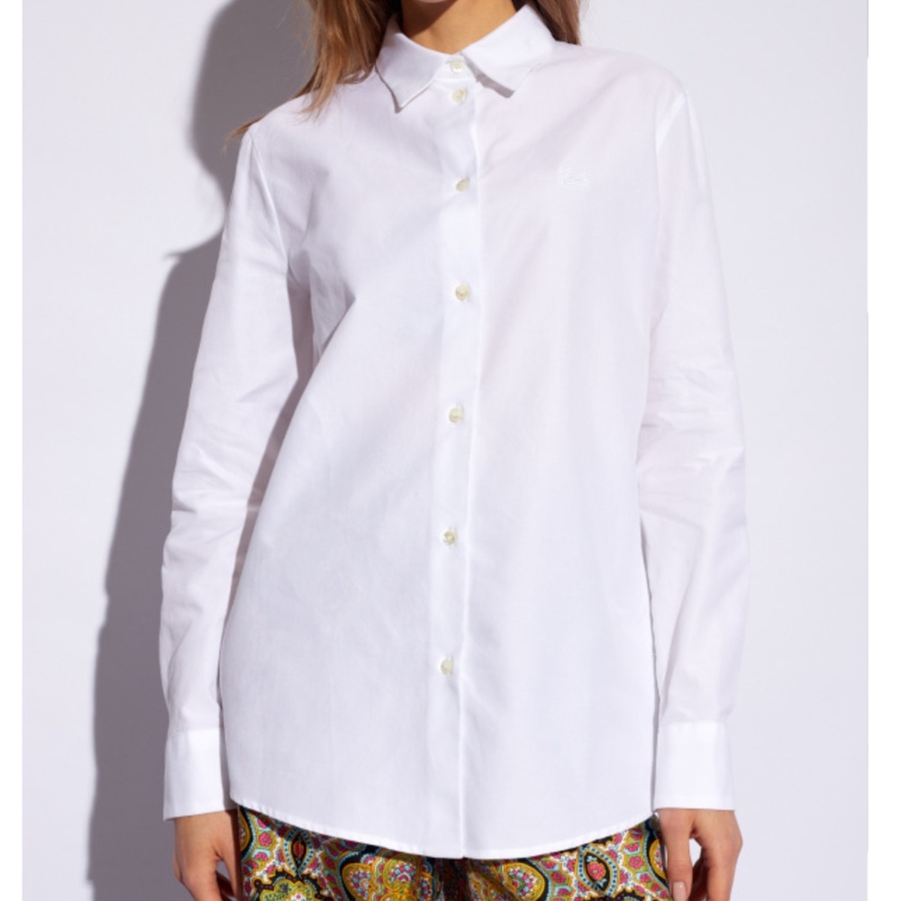 White Long Sleeve Button Down shirt size L